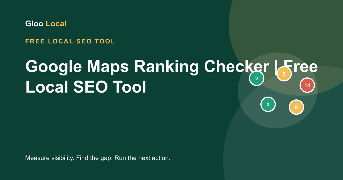 Visual overview of the Gloo Local Google Maps ranking checker